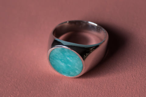Amazonite Signet Ring